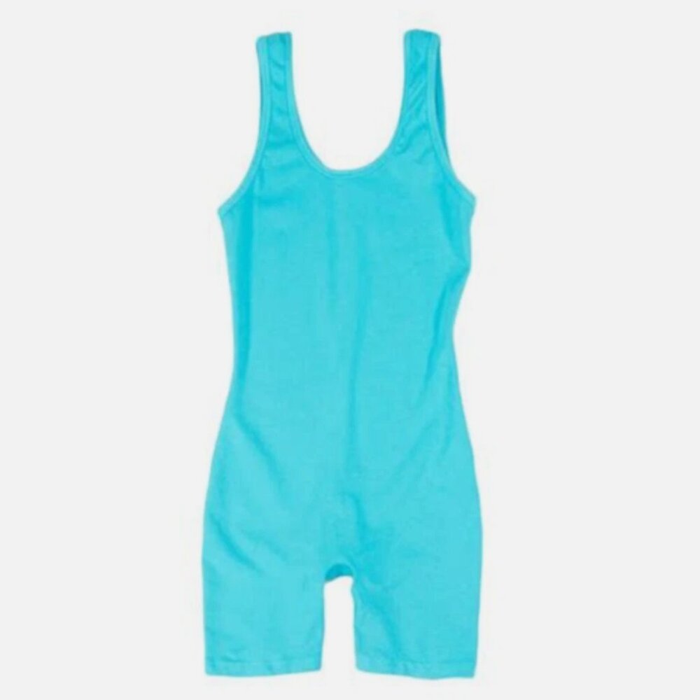 Jungmaven Singlet Romper Bikesuit Vibrant Carribean Blue Hemp Organic Cotton